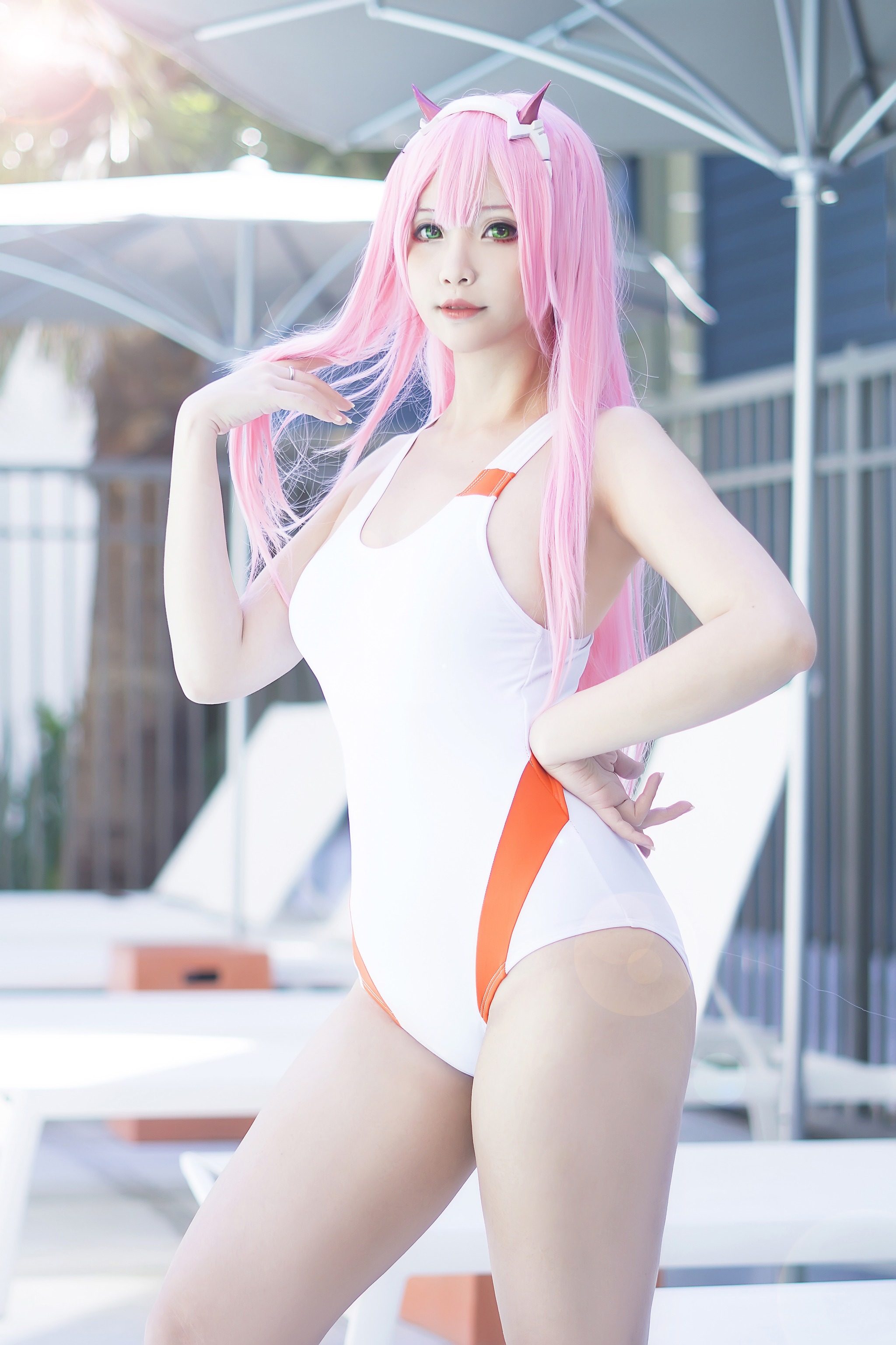 Hana Bunny - NO.143 Zero Two Swimsuit (Darling in the Franxx)[8P]-XikXak